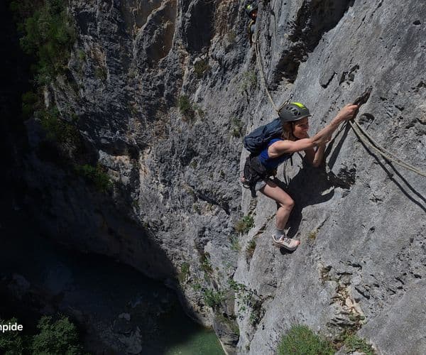 Via ferrata surplombant le Verdon